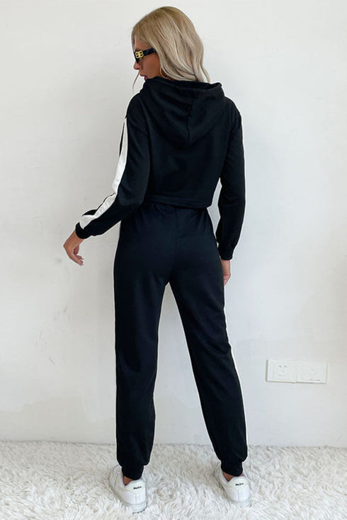 'Maria' Cropped Hoodie and Jogger Set - Celes Fashion